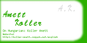 anett koller business card
